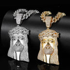 Micro Paved Zircon Jesus Head Hip Hop Men's Pendant Necklace nowadaysfashion