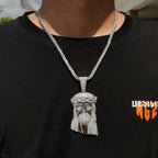 Micro Paved Zircon Jesus Head Hip Hop Men's Pendant Necklace nowadaysfashion