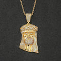 Micro Paved Zircon Jesus Head Hip Hop Men's Pendant Necklace nowadaysfashion