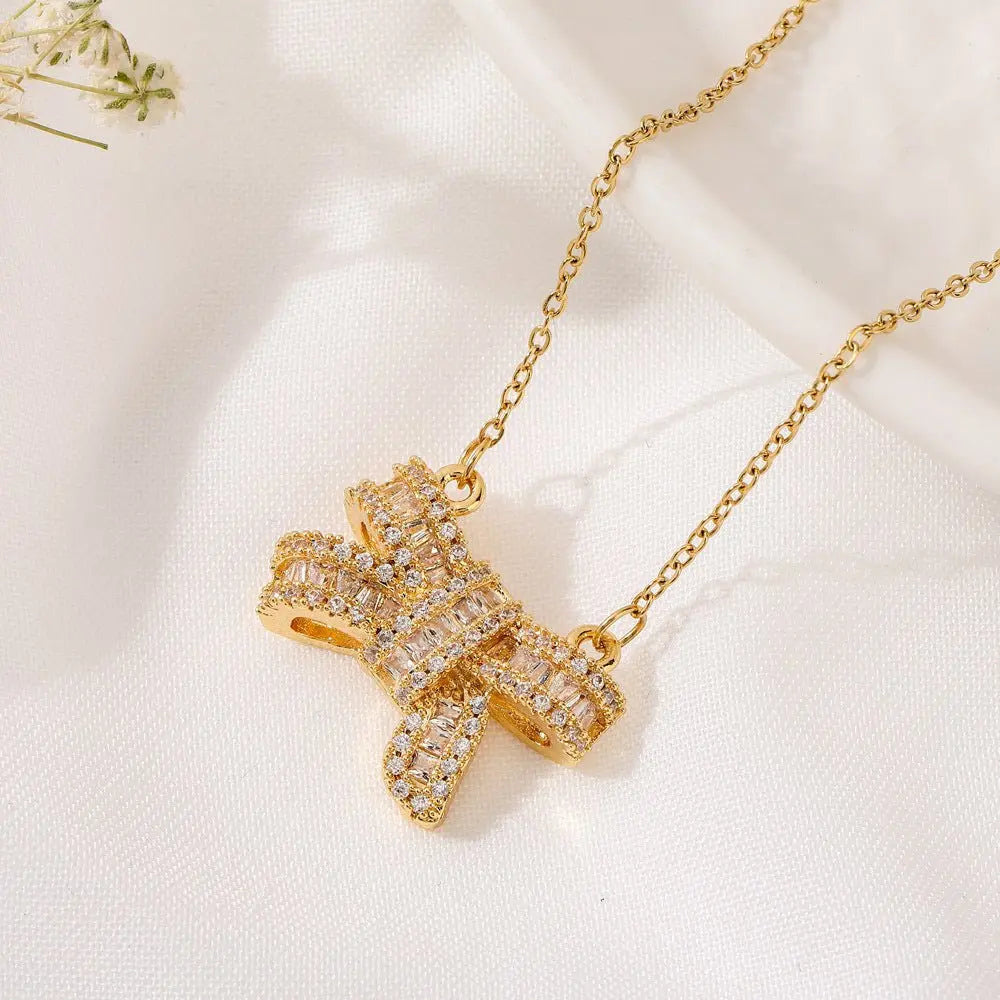 micropaved bow pendant nowadaysfashion