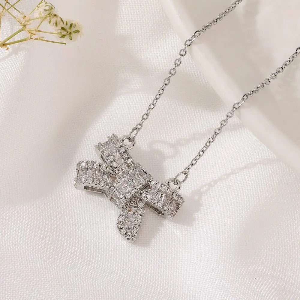micropaved bow pendant nowadaysfashion
