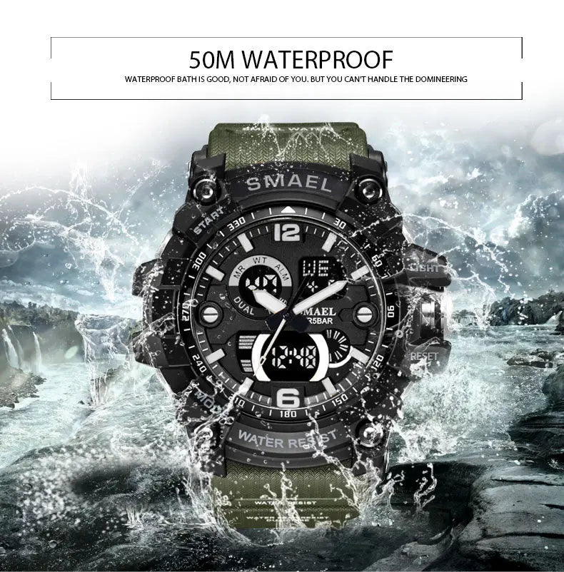 Military Watch 50m Waterproof Wristwatch LED Quartz Clock Male Digital Sports Watches Men's nowadaysfashion