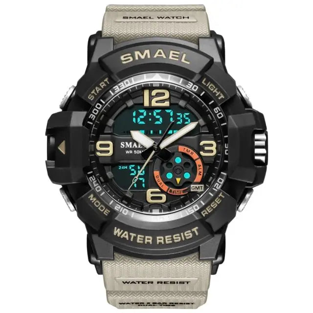 Military Watch 50m Waterproof Wristwatch LED Quartz Clock Male Digital Sports Watches Men's - Blade & Thread
