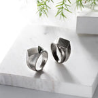 Minimalist geometric square diamond-shaped retro rings nowadaysfashion
