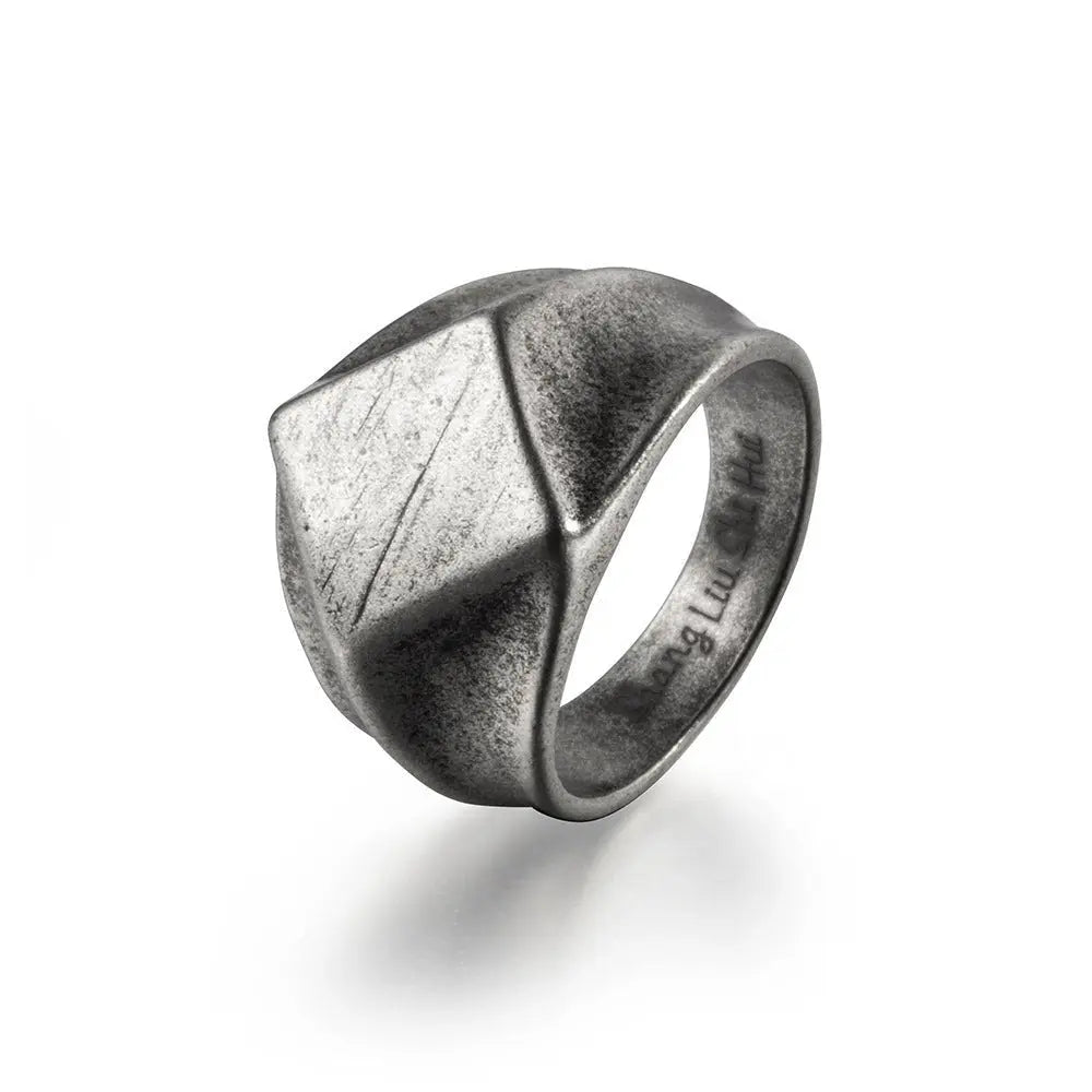 Minimalist geometric square diamond-shaped retro rings nowadaysfashion