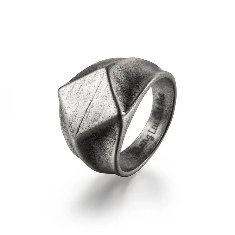 Minimalist geometric square diamond-shaped retro rings nowadaysfashion