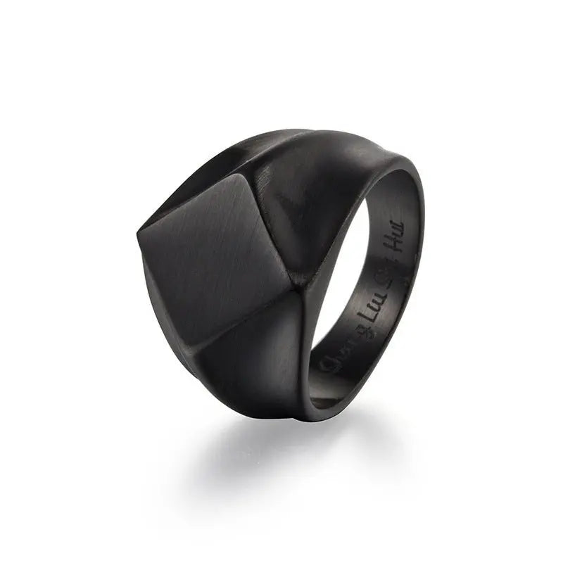 Minimalist geometric square diamond-shaped retro rings - Blade & Thread