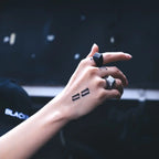 Minimalist geometric square diamond-shaped retro rings nowadaysfashion