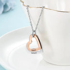 Mixed Rose Gold Color Heart Pendant Name Necklace nowadaysfashion