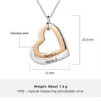 Mixed Rose Gold Color Heart Pendant Name Necklace nowadaysfashion
