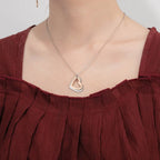 Mixed Rose Gold Color Heart Pendant Name Necklace nowadaysfashion