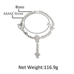 moissanite chain round bead cross necklace nowadaysfashion