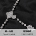 moissanite chain round bead cross necklace nowadaysfashion