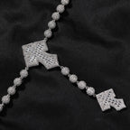 moissanite chain round bead cross necklace nowadaysfashion