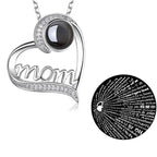 mom letter heart necklace fashion personality 100 languages projection clavicle chain mother's Day nowadaysfashion