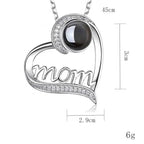 mom letter heart necklace fashion personality 100 languages projection clavicle chain mother's Day nowadaysfashion