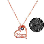 mom letter heart necklace fashion personality 100 languages projection clavicle chain mother's Day nowadaysfashion