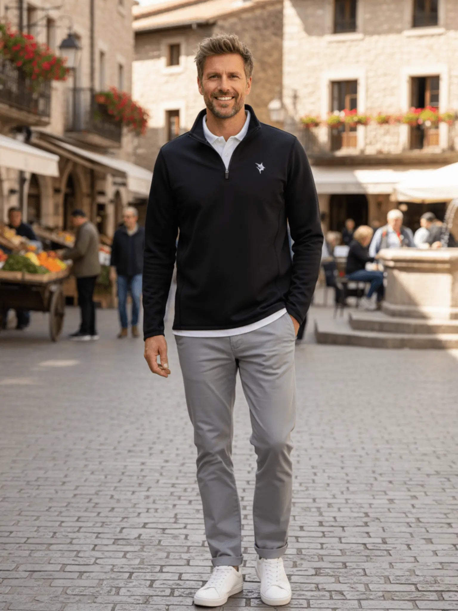 Montauk Quarter Zip Midweight Comfort White Water Life