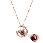 Moon Cat with customizable photos Projection Necklace  Pendant Jewelry nowadaysfashion