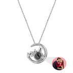 Moon Cat with customizable photos Projection Necklace  Pendant Jewelry nowadaysfashion