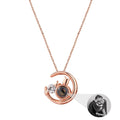 Moon Cat with customizable photos Projection Necklace  Pendant Jewelry nowadaysfashion