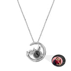 Moon Cat with customizable photos Projection Necklace  Pendant Jewelry nowadaysfashion