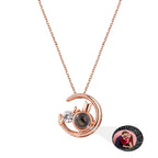 Moon Cat with customizable photos Projection Necklace  Pendant Jewelry nowadaysfashion