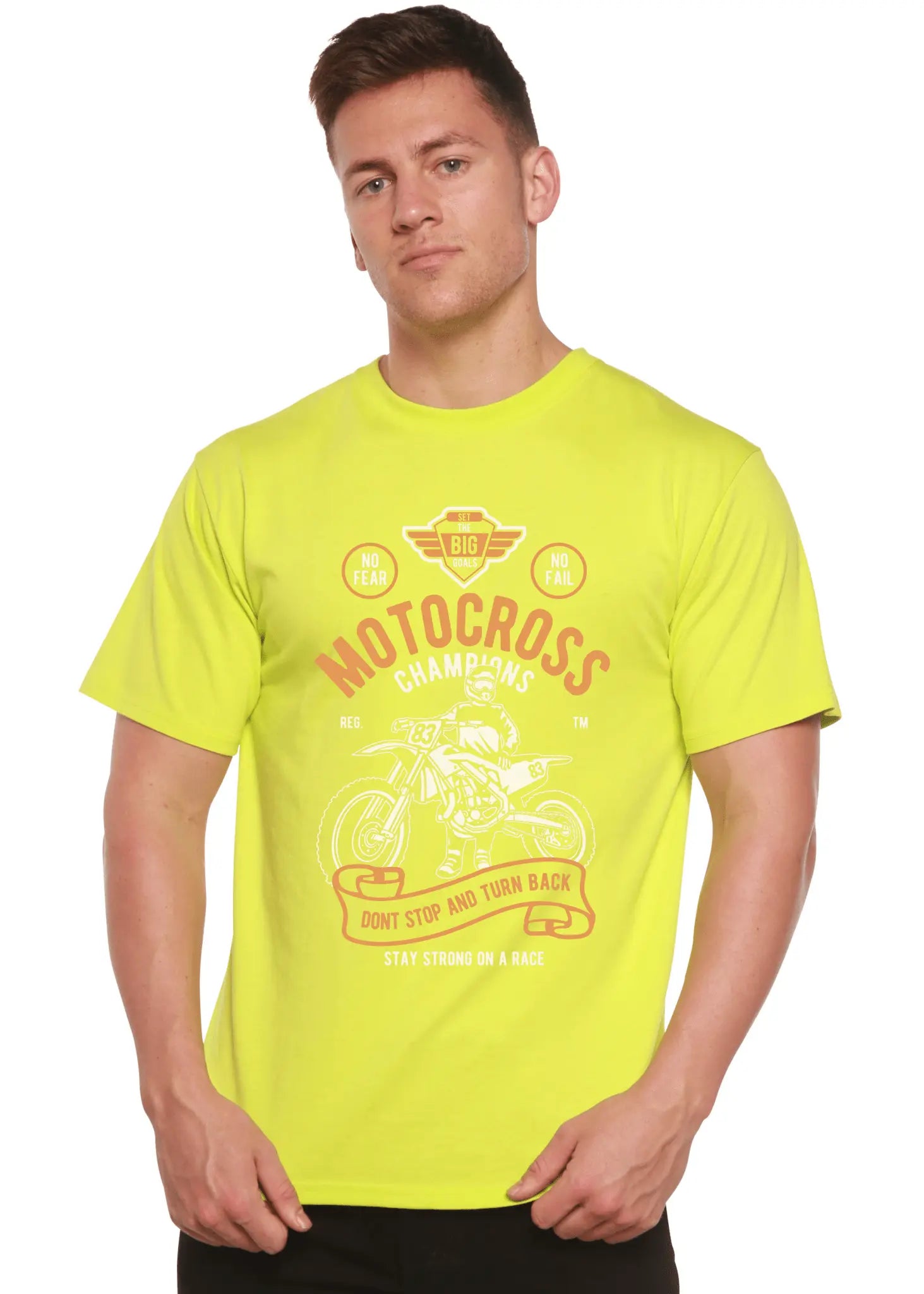 Motocross Champions Men's Bamboo Viscose/Organic Cotton Short Sleeve Graphic T-Shirt - Blade & Thread