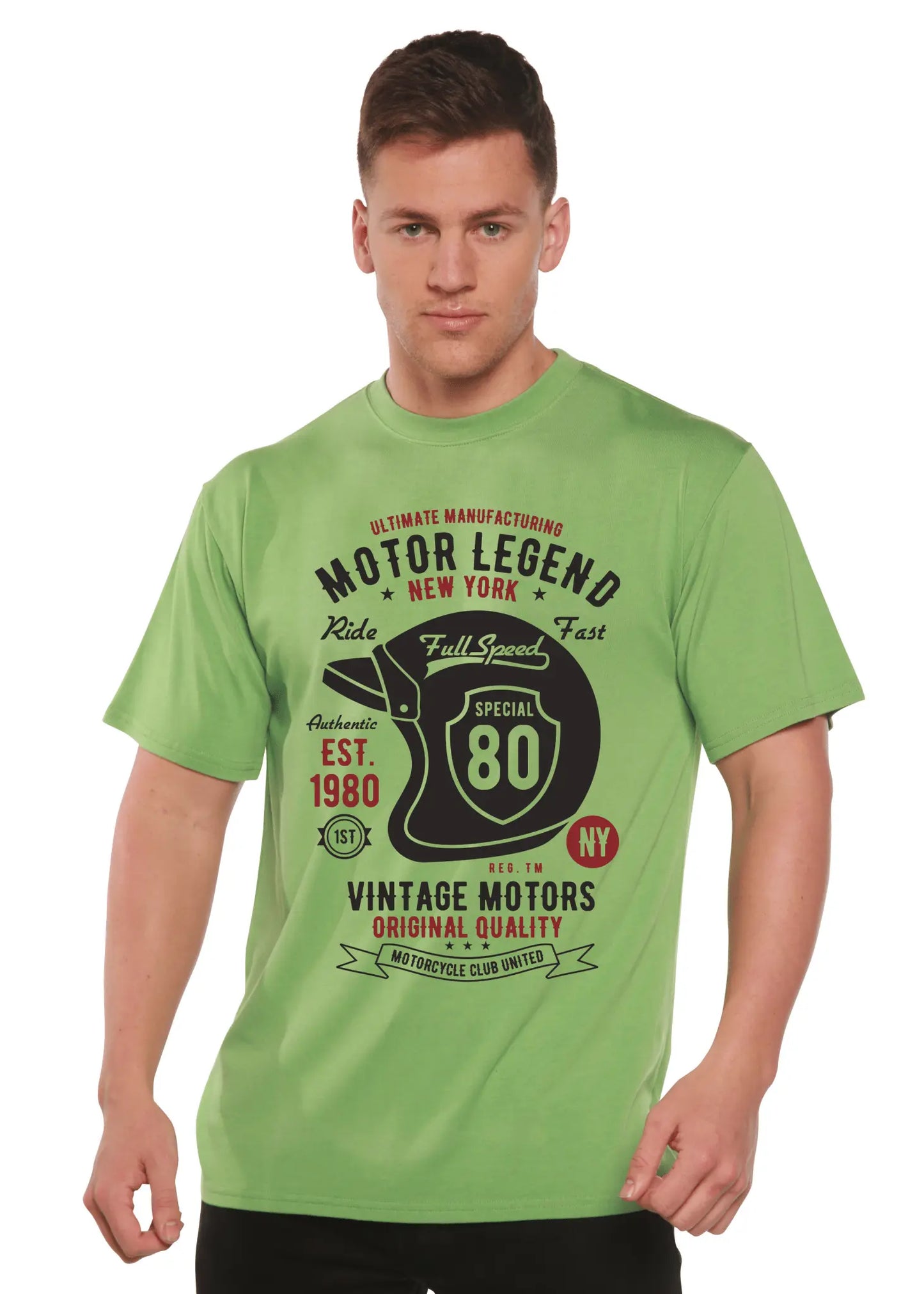 Motor Legend Helmet Men's Bamboo Viscose/Organic Cotton Short Sleeve Graphic T-Shirt - Blade & Thread