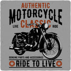 Motorcycle Classic Men's Bamboo Viscose/Organic Cotton Short Sleeve Graphic T-Shirt Spun Bamboo