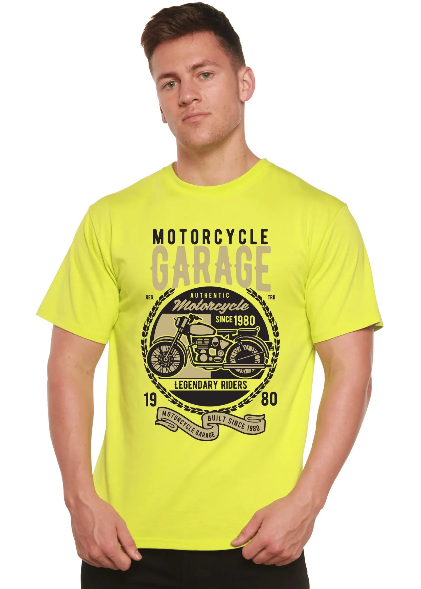 Motorcycle Garage Men's Bamboo Viscose/Organic Cotton Short Sleeve Graphic T-Shirt - Blade & Thread