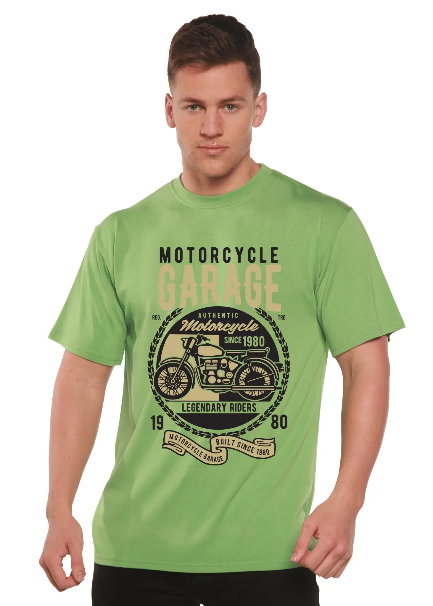 Motorcycle Garage Men's Bamboo Viscose/Organic Cotton Short Sleeve Graphic T-Shirt - Blade & Thread