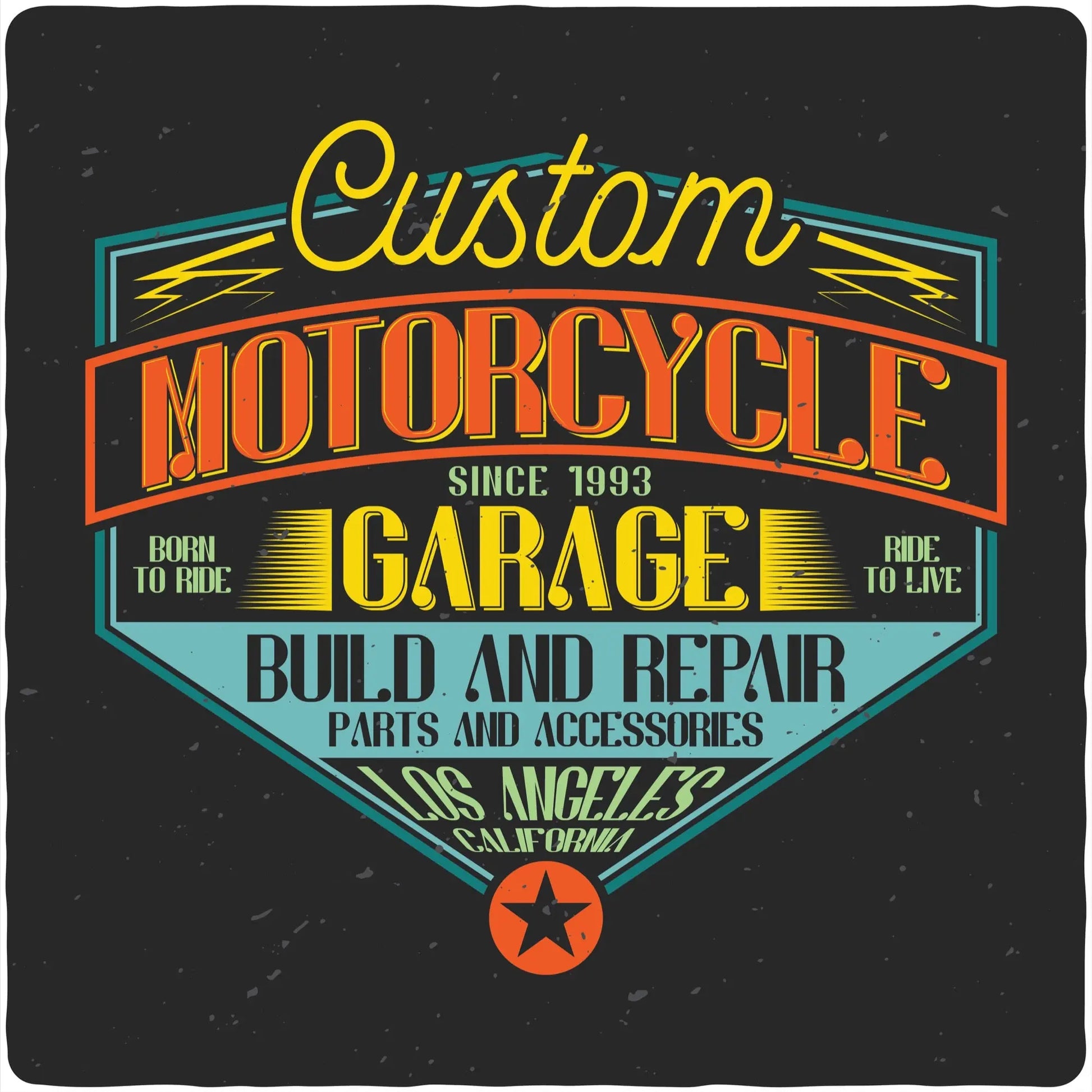 Motorcycle Garage Men's Bamboo Viscose/Organic Cotton Short Sleeve Graphic T-Shirt Spun Bamboo