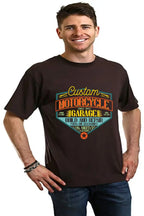 Motorcycle Garage Men's Bamboo Viscose/Organic Cotton Short Sleeve Graphic T-Shirt Spun Bamboo