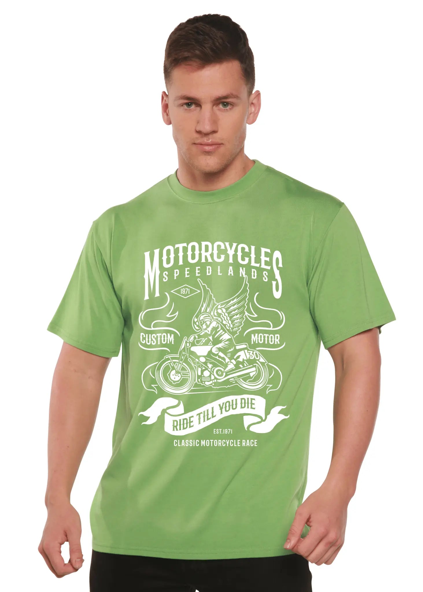 Motorcycles Men's Bamboo Viscose/Organic Cotton Short Sleeve Graphic T-Shirt - Blade & Thread