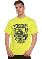 Motorcycles Race Men's Bamboo Viscose/Organic Cotton Short Sleeve Graphic T-Shirt Spun Bamboo