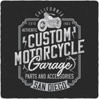 Mototrcycle Garage Men's Bamboo Viscose/Organic Cotton Short Sleeve Graphic T-Shirt Spun Bamboo