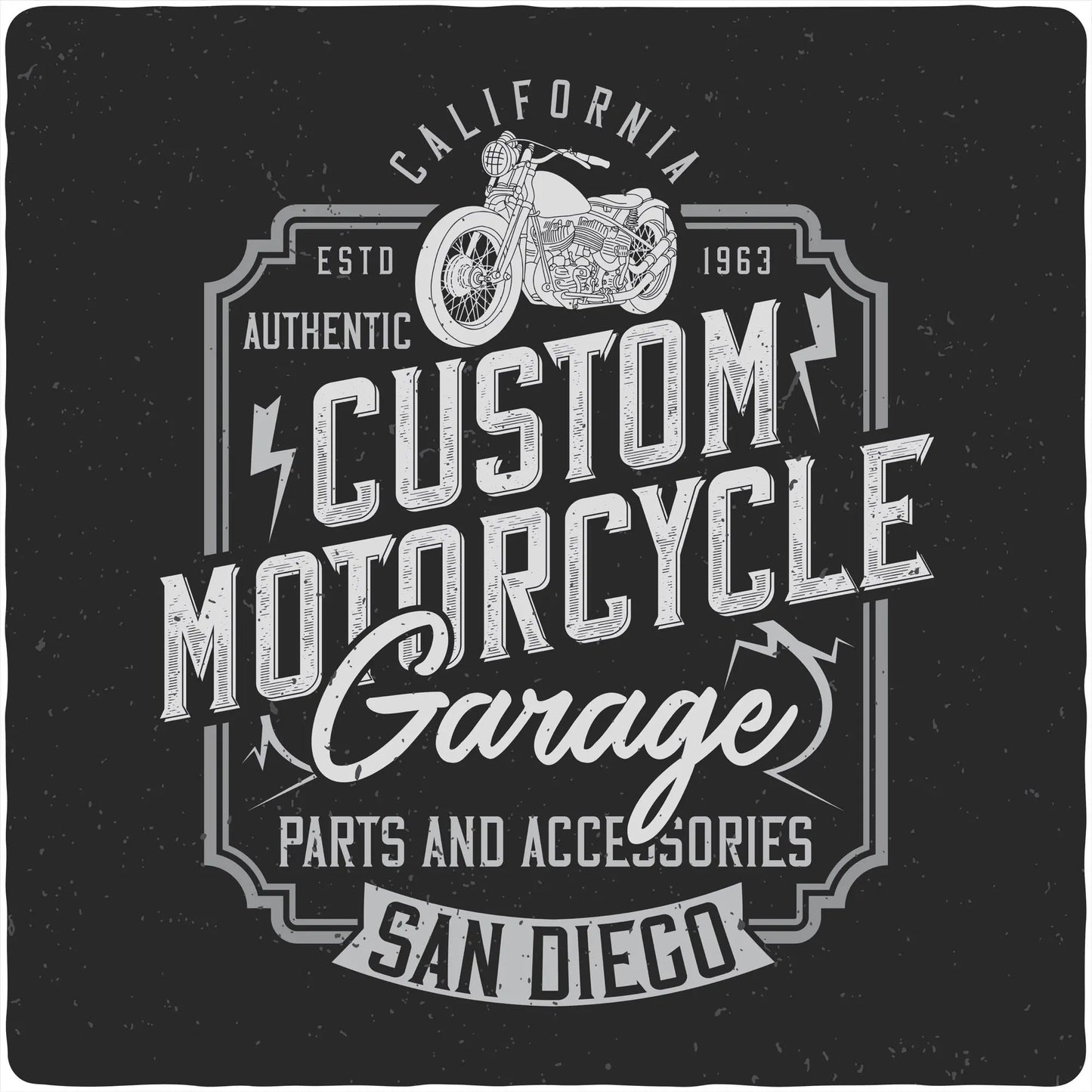 Mototrcycle Garage Men's Bamboo Viscose/Organic Cotton Short Sleeve Graphic T-Shirt Spun Bamboo