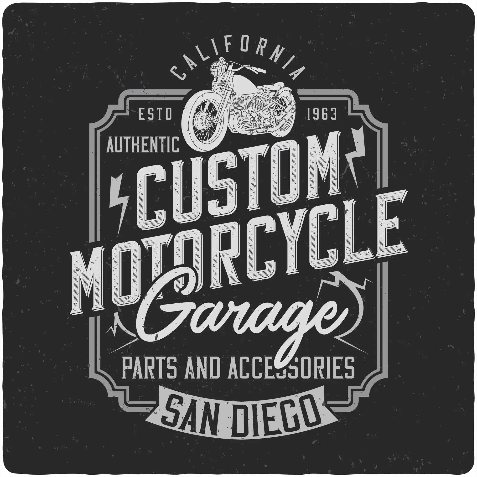 Mototrcycle Garage Men's Bamboo Viscose/Organic Cotton Short Sleeve Graphic T-Shirt Spun Bamboo