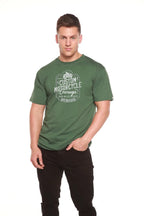 Mototrcycle Garage Men's Bamboo Viscose/Organic Cotton Short Sleeve Graphic T-Shirt Spun Bamboo