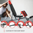 Multi-Functional FID Weight Bench for Full All-In-One Body Workout – Hyper Back Extension, Roman Chair, Adjustable Ab Sit up Bench, Incline Decline Bench, Flat Bench Blade & Thread