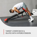 Multi-Functional FID Weight Bench for Full All-In-One Body Workout – Hyper Back Extension, Roman Chair, Adjustable Ab Sit up Bench, Incline Decline Bench, Flat Bench Blade & Thread