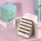 Multi-layer desktop household leather jewelry armoire nowadaysfashion