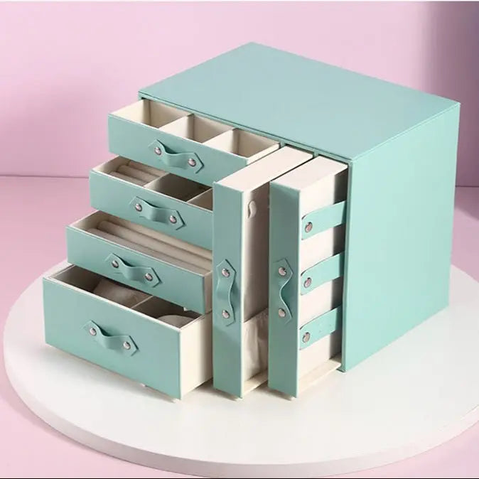 Multi-layer drawer-style fresh girl desktop jewelry armoire - Blade & Thread
