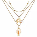 Multi Layer Lock Portrait Pendants Necklaces For Women Gold Metal Key Heart Necklace nowadaysfashion