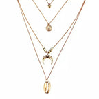 Multi Layer Lock Portrait Pendants Necklaces For Women Gold Metal Key Heart Necklace nowadaysfashion