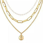 Multi Layer Lock Portrait Pendants Necklaces For Women Gold Metal Key Heart Necklace nowadaysfashion