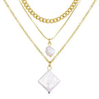 Multi Layer Lock Portrait Pendants Necklaces For Women Gold Metal Key Heart Necklace nowadaysfashion