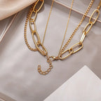 Multi Layer Lock Portrait Pendants Necklaces For Women Gold Metal Key Heart Necklace nowadaysfashion