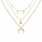 Multi Layer Lock Portrait Pendants Necklaces For Women Gold Metal Key Heart Necklace nowadaysfashion